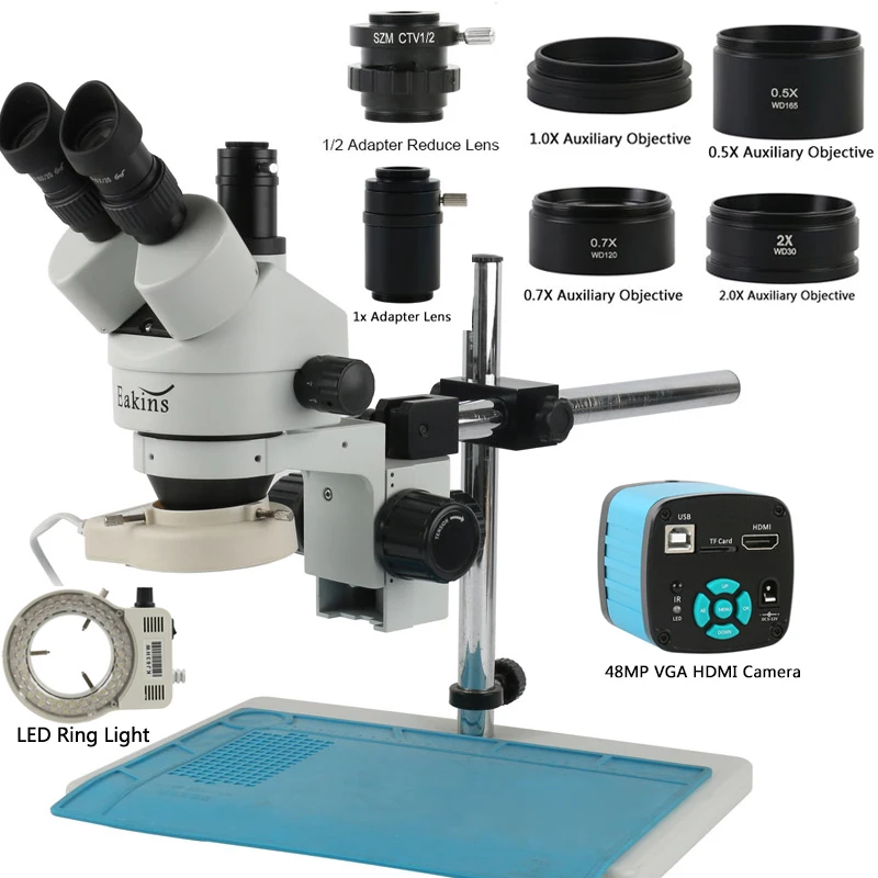 Stereo Trinocular Microscope Pcb - Kamera Dudukan C Video USB HDMI
